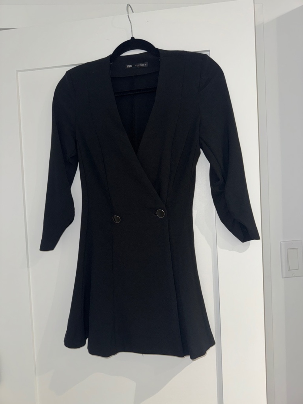 Zara Black Double-Breasted Blazer skort Dress